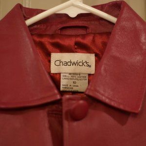 Chadwicks Size 10 Mauve Leather Bomber Jacket